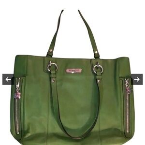 Coach Vibrant Green Leather Tote